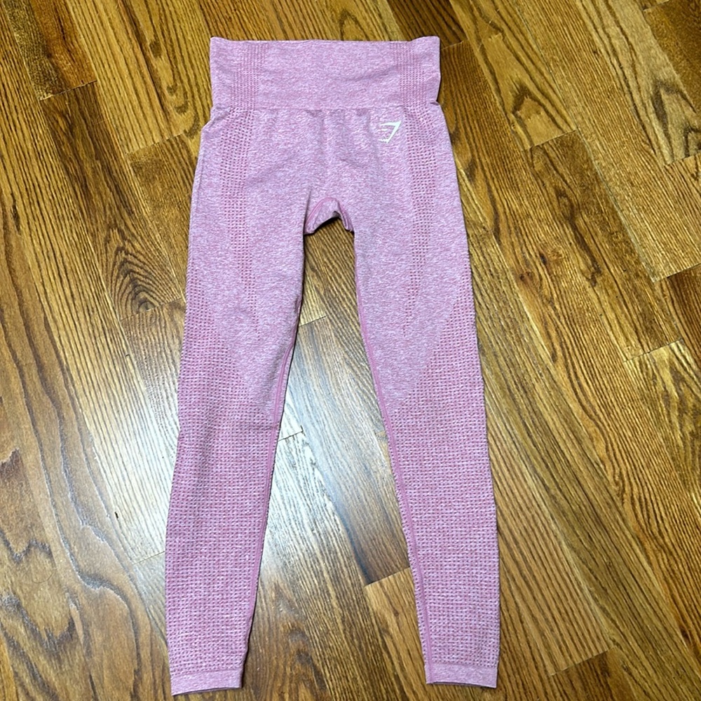 pink gym shark leggings